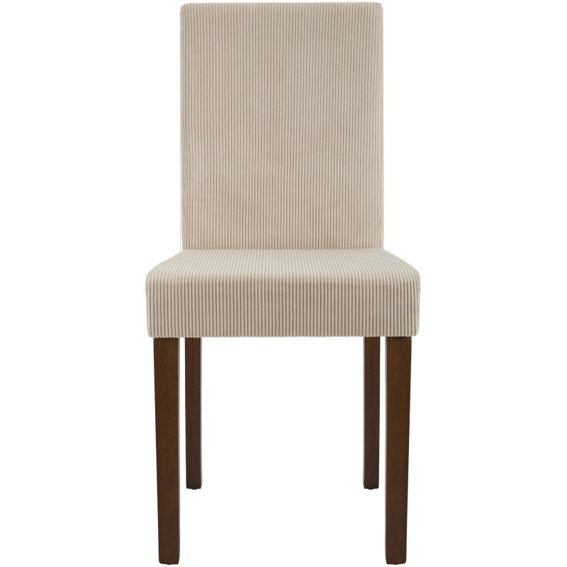 Chaise rétro chic Velours côtelé Marron clair Bois d'hévéa Marron foncé Aneko - 4