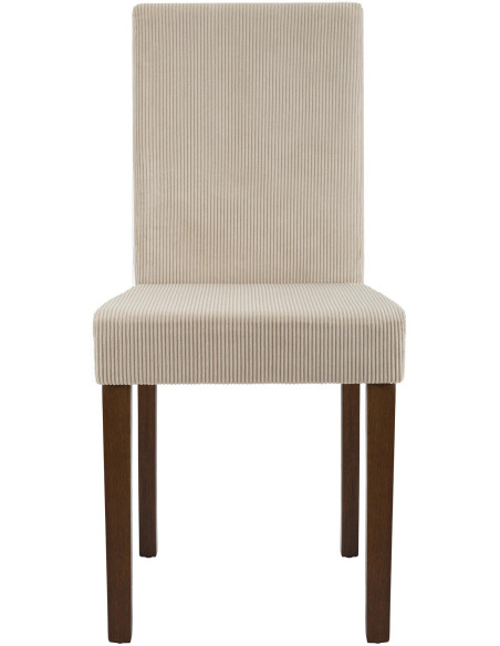 Chaise rétro chic Velours côtelé Marron clair Bois d'hévéa Marron foncé Aneko - 4