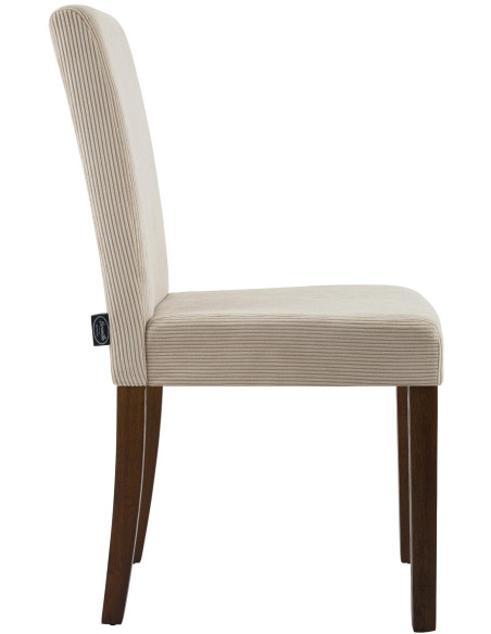 Chaise rétro chic Velours côtelé Marron clair Bois d'hévéa Marron foncé Aneko - 5