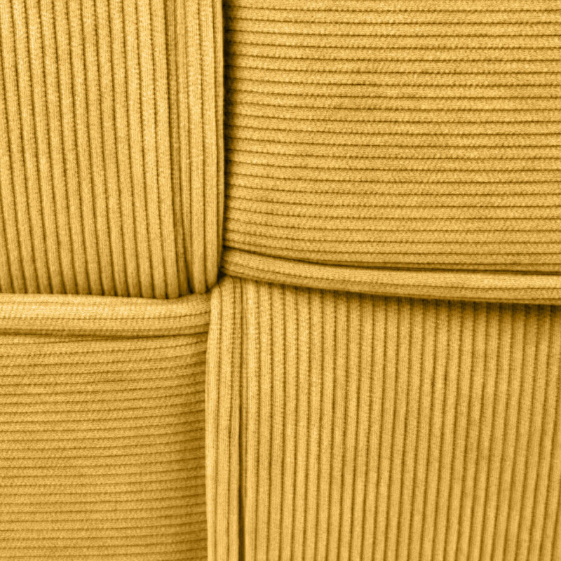 Pouf moderne cocooning Carré 40 cm Velours côtelé Jaune Polypropylène Koeli - 2
