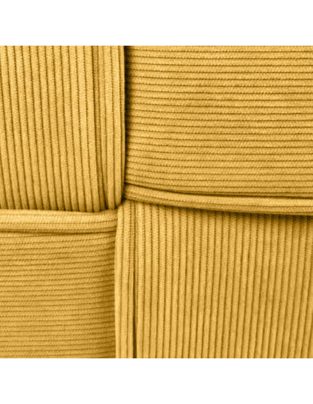Pouf moderne cocooning Carré 40 cm Velours côtelé Jaune Polypropylène Koeli - 2