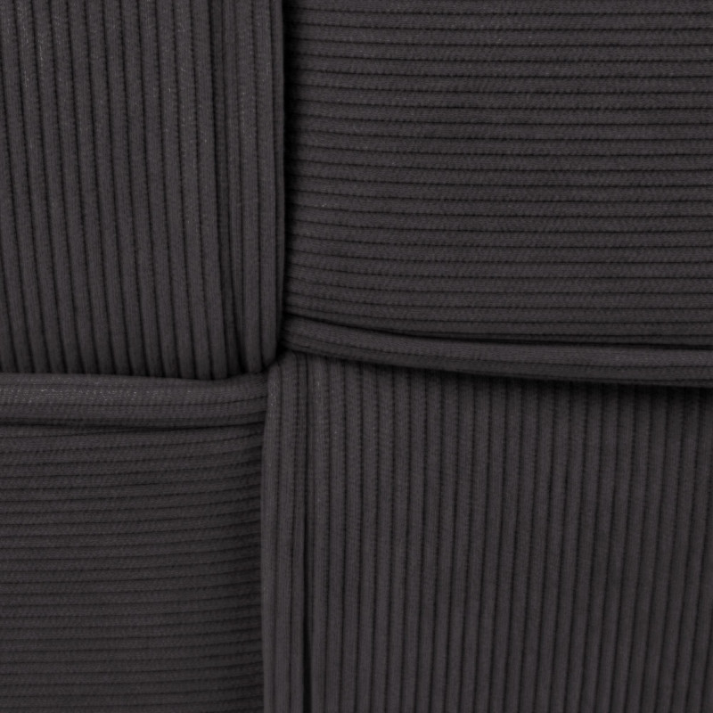 Pouf moderne cocooning Carré 40 cm Velours côtelé Gris foncé Polypropylène Koeli - 2