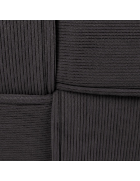 Pouf moderne cocooning Carré 40 cm Velours côtelé Gris foncé Polypropylène Koeli - 2