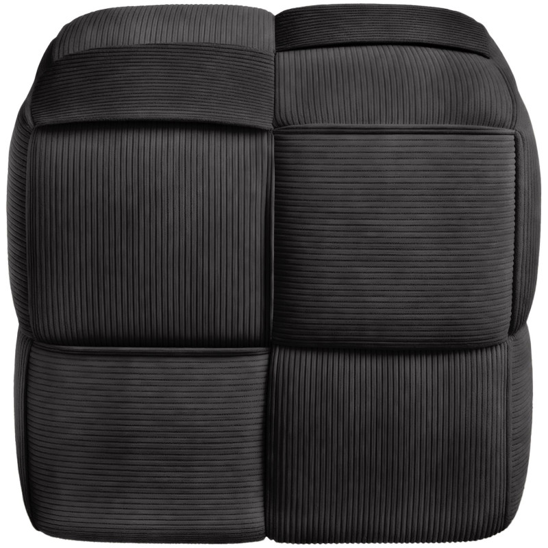 Pouf moderne cocooning Carré 40 cm Velours côtelé Gris foncé Polypropylène Koeli - 3