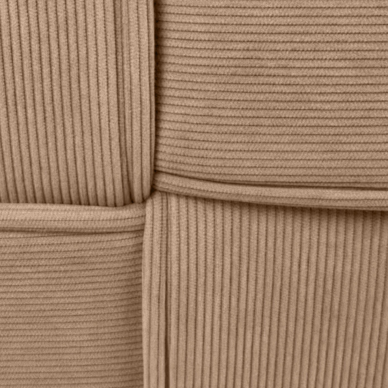 Pouf moderne cocooning Carré 40 cm Velours côtelé Taupe Polypropylène Koeli - 2