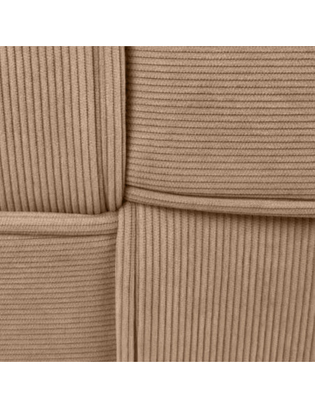 Pouf moderne cocooning Carré 40 cm Velours côtelé Taupe Polypropylène Koeli - 2