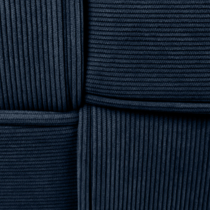 Pouf moderne cocooning Carré 40 cm Velours côtelé Bleu foncé Polypropylène Koeli - 2