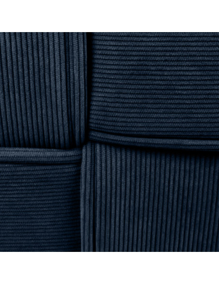 Pouf moderne cocooning Carré 40 cm Velours côtelé Bleu foncé Polypropylène Koeli - 2