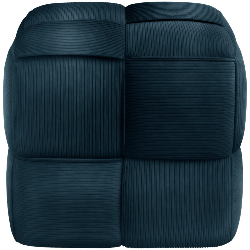 Pouf moderne cocooning Carré 40 cm Velours côtelé Bleu foncé Polypropylène Koeli - 3
