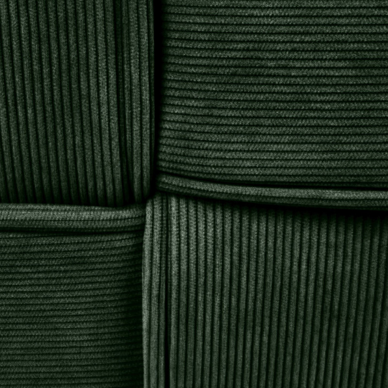 Pouf moderne cocooning Carré 40 cm Velours côtelé Vert foncé Polypropylène Koeli - 2