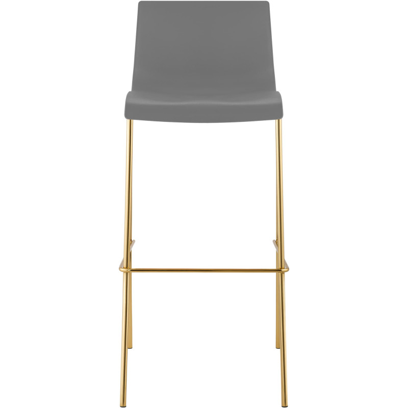 Tabouret de bar moderne chic Polypropylène Gris Métal Doré Brillant Zeyon - 2