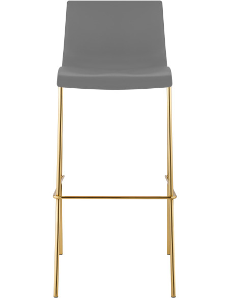 Tabouret de bar moderne chic Polypropylène Gris Métal Doré Brillant Zeyon - 2