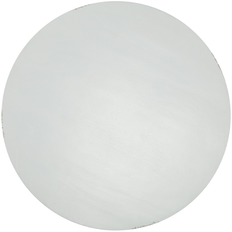 Sellette haute moderne Ronde 60 cm Bois de mindi Blanc Nesin - 2