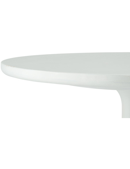Sellette haute moderne Ronde 60 cm Bois de mindi Blanc Nesin - 3