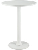 Sellette haute Nesin Ø 60 cm bois de mindi blanc H 65 cm