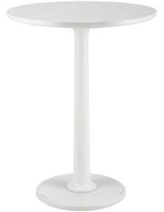 Sellette haute moderne Ronde 60 cm Bois de mindi Blanc Nesin - 1
