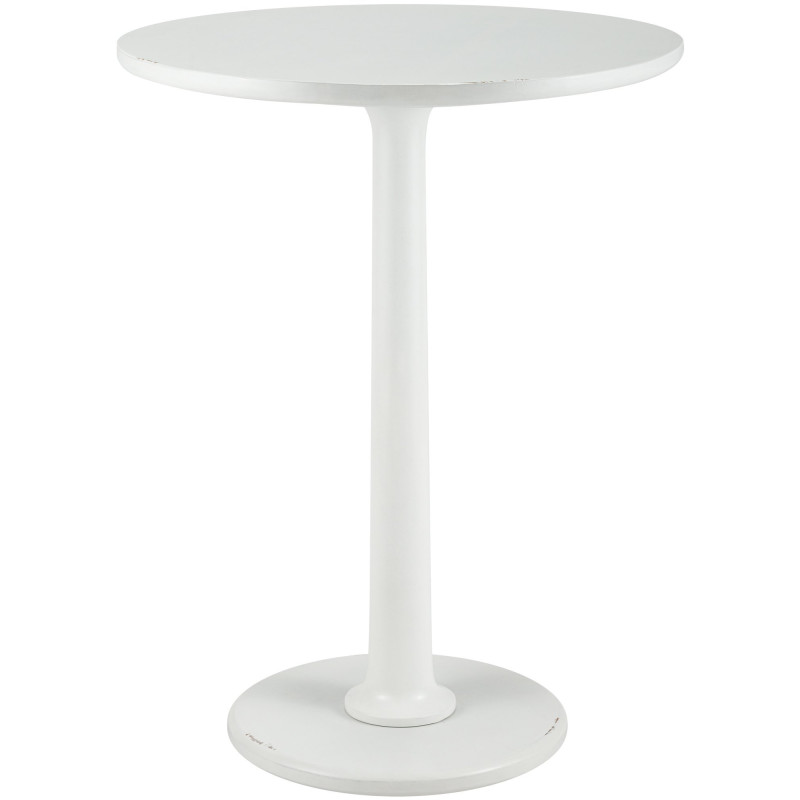 Sellette haute moderne Ronde 60 cm Bois de mindi Blanc Nesin - 1
