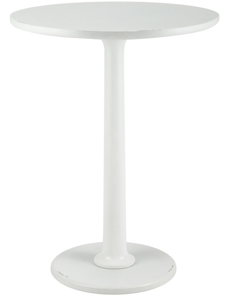 Sellette haute moderne Ronde 60 cm Bois de mindi Blanc Nesin - 1