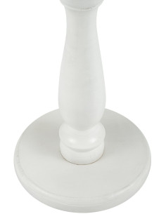 Sellette haute vintage chic Ronde 50 cm Bois de mindi massif Blanc Olmir  - 2