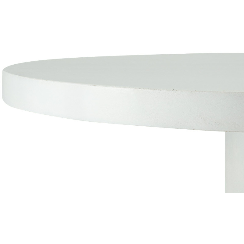 Sellette haute vintage chic Ronde 50 cm Bois de mindi massif Blanc Olmir  - 3