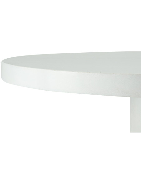 Sellette haute vintage chic Ronde 50 cm Bois de mindi massif Blanc Olmir  - 3
