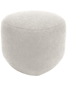 Pouf organique bouclette Galet Tissu Vert foncé Bouclé Bois Koelo - 1