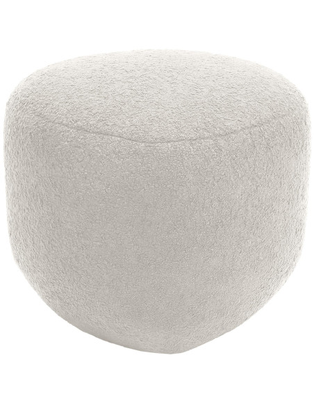 Pouf organique bouclette Galet Tissu Vert foncé Bouclé Bois Koelo - 1
