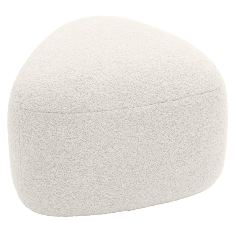 Pouf organique bouclette Galet Tissu Vert foncé Bouclé Bois Koelo - 2