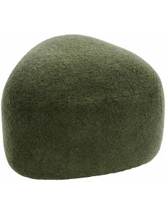 Pouf organique bouclette Galet Tissu Gris foncé Bouclé Bois Koelo - 1