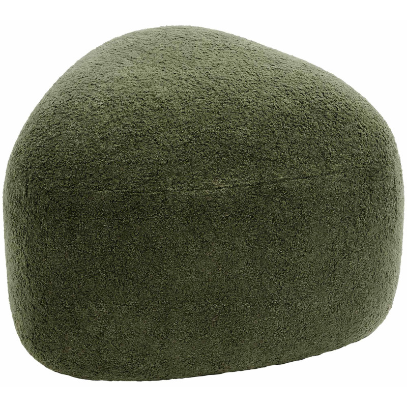 Pouf organique bouclette Galet Tissu Gris foncé Bouclé Bois Koelo - 1