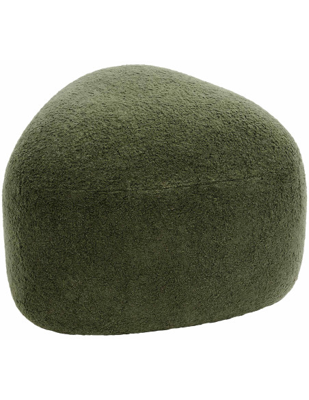 Pouf organique bouclette Galet Tissu Gris foncé Bouclé Bois Koelo - 1