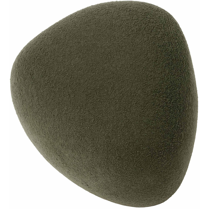 Pouf organique bouclette Galet Tissu Gris foncé Bouclé Bois Koelo - 4
