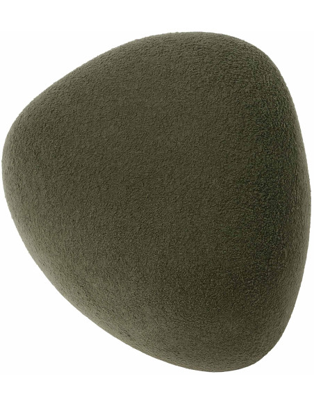 Pouf organique bouclette Galet Tissu Gris foncé Bouclé Bois Koelo - 4