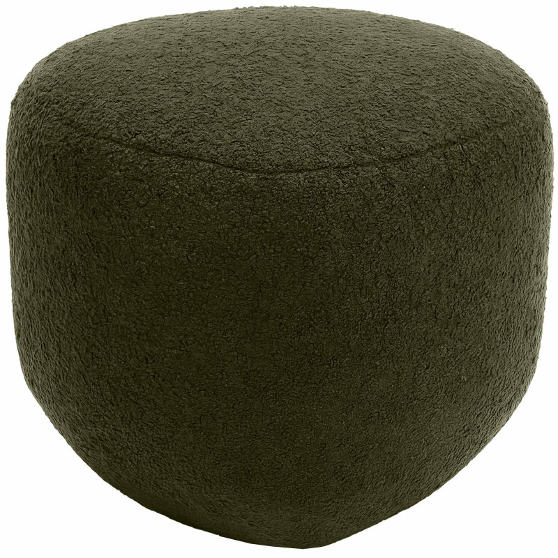 Pouf organique bouclette Galet Tissu Gris foncé Bouclé Bois Koelo - 2