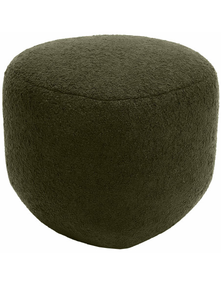 Pouf organique bouclette Galet Tissu Gris foncé Bouclé Bois Koelo - 2