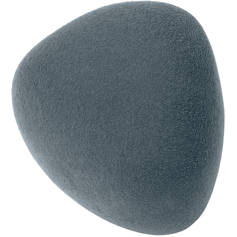 Pouf organique bouclette Galet Tissu Bleu foncé Bouclé Bois Koelo - 3