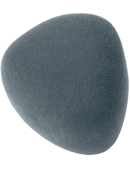 Pouf organique bouclette Galet Tissu Bleu foncé Bouclé Bois Koelo - 3
