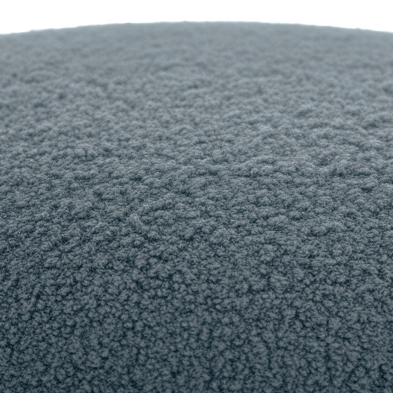 Pouf organique bouclette Galet Tissu Bleu foncé Bouclé Bois Koelo - 4