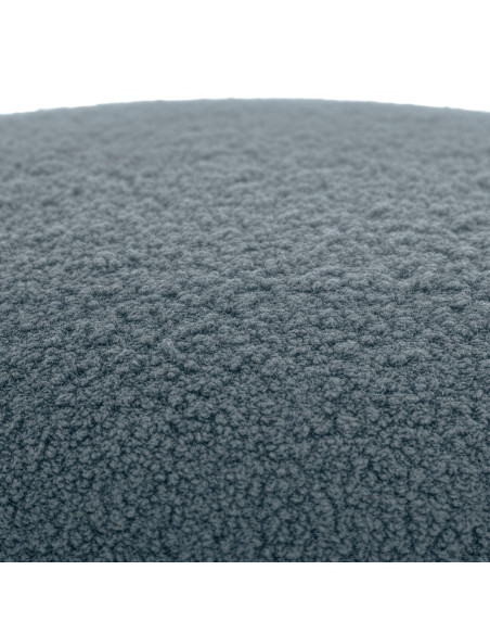 Pouf organique bouclette Galet Tissu Bleu foncé Bouclé Bois Koelo - 4