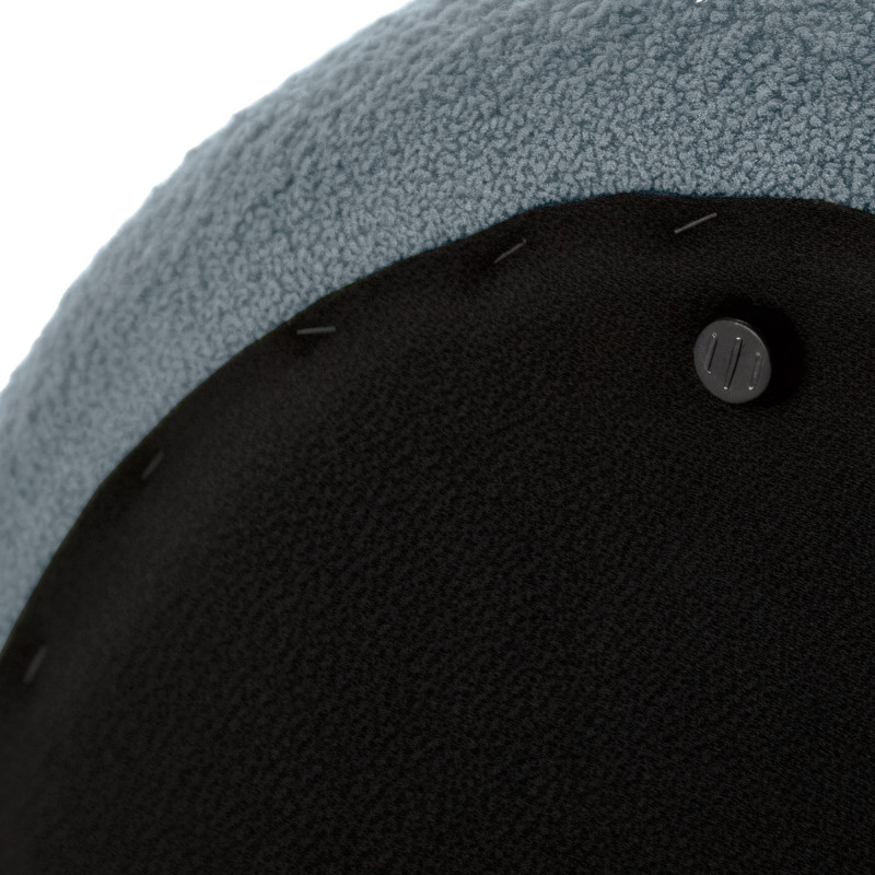 Pouf organique bouclette Galet Tissu Bleu foncé Bouclé Bois Koelo - 5