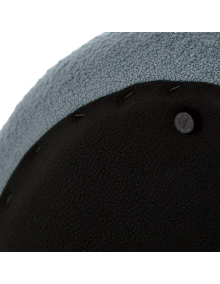 Pouf organique bouclette Galet Tissu Bleu foncé Bouclé Bois Koelo - 5