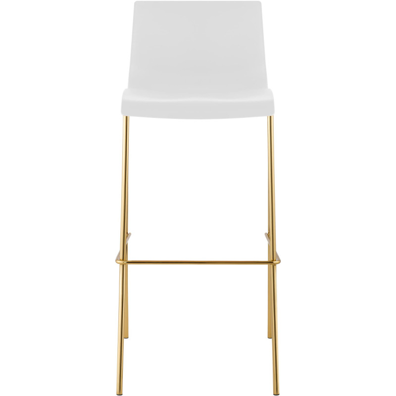 Tabouret de bar moderne chic Polypropylène Blanc Métal Doré Brillant Zeyon - 2