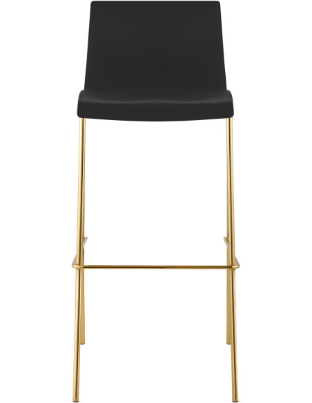 Tabouret de bar moderne chic Polypropylène Noir Métal Doré Brillant Zeyon - 2