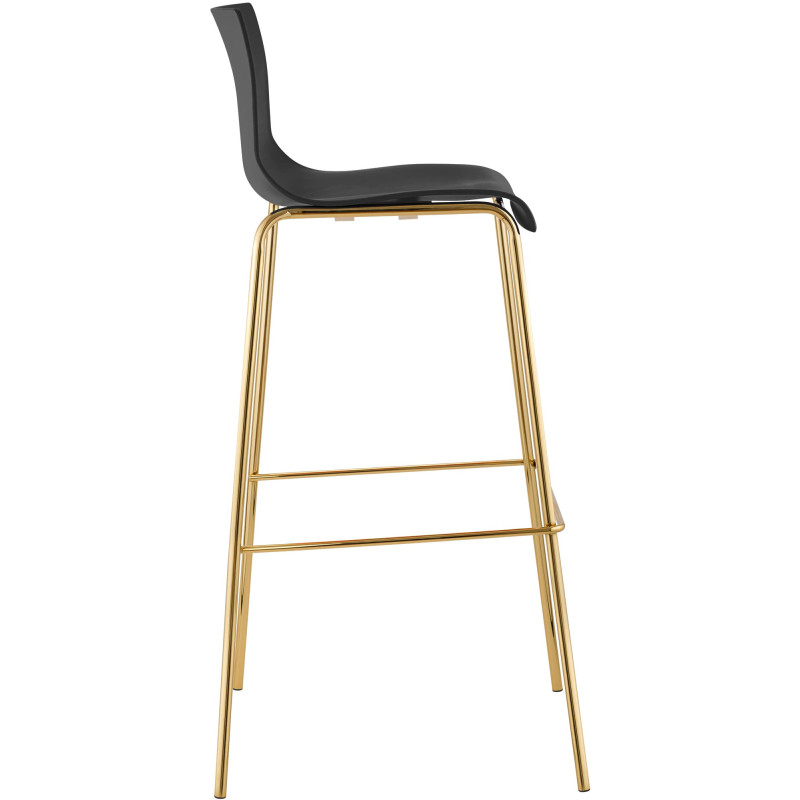 Tabouret de bar moderne chic Polypropylène Noir Métal Doré Brillant Zeyon - 3