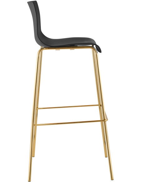 Tabouret de bar moderne chic Polypropylène Noir Métal Doré Brillant Zeyon - 3