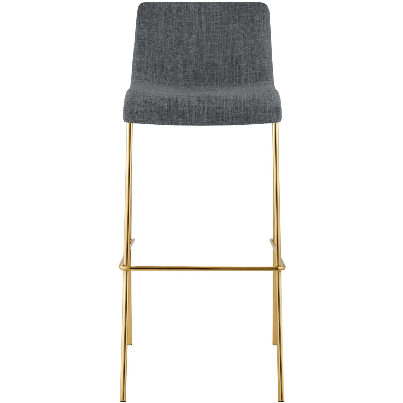 Tabouret de bar moderne chic Tissu Gris clair Métal Argenté Chromé Zeyon - 2