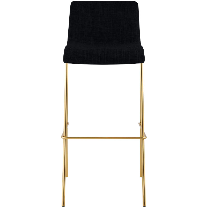 Tabouret de bar moderne chic Tissu Noir Métal Argenté Chromé Zeyon - 2