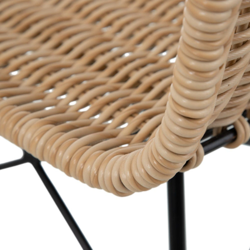 Chaise de jardin bohème Naturel Tressé Métal Noir Vaeli - 7