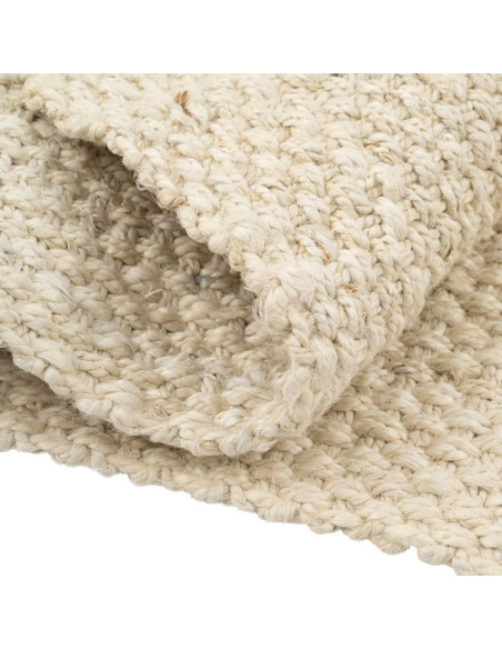 Grand Tapis bohème chic Rectangulaire 200x290 Blanc crème avec franges Narvi 