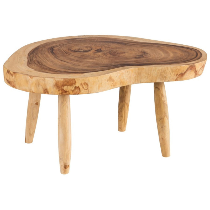 Table basse rustique chic Organique 70 cm Naturel Semir - 1